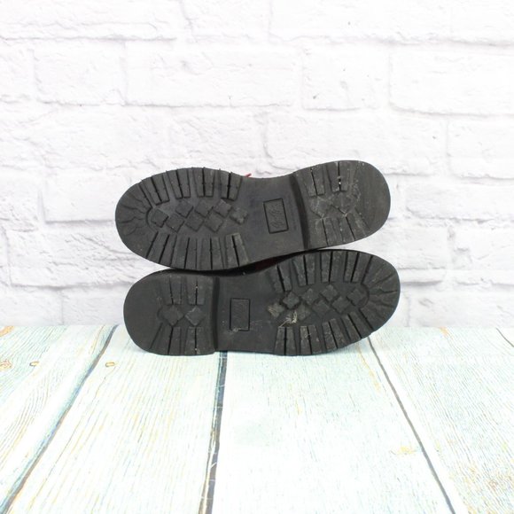 Sha Sha Red Leather Lace Up Tribal Flame Platform Shoes Size 7.5 - Picture 9 of 9